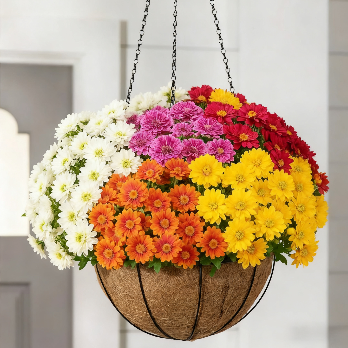 Last Day Each Only $2.99🌼- Artificial Outdoor Sunset Mums Flowers - UV resistant, Waterproof, Windproof