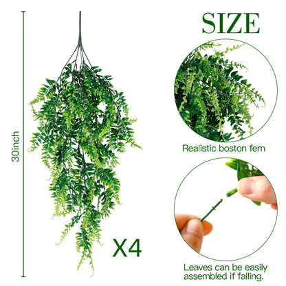 Artificial Hanging Plants Fake Hanging Plant Faux Hanging Boston Ferns Fake Ivy Vines Greenery