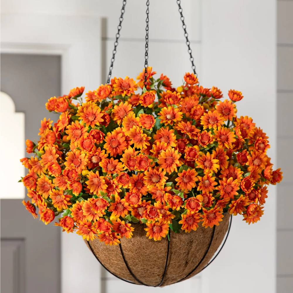 Last Day Each Only $2.99🌼- Artificial Outdoor Sunset Mums Flowers - UV resistant, Waterproof, Windproof