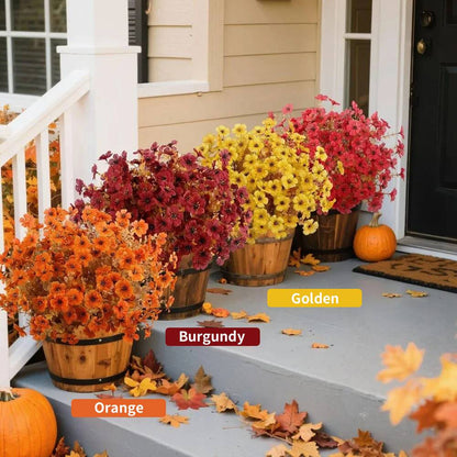 🔥Hot Sale Each Only $2.49🌼Lifelike UV-Resistant Autumn Flowers – Waterproof, Windproof & Perfect for Fall Decor 🍂