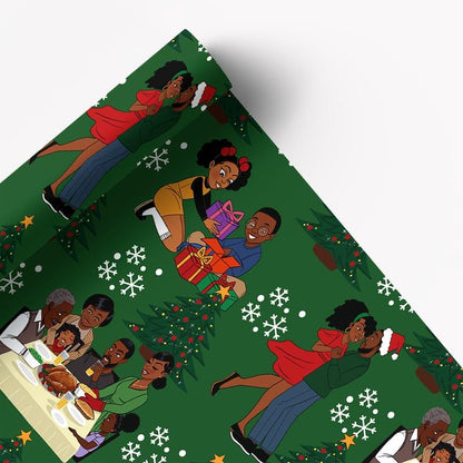 🤶🏾Home for the Holidays Black Santa Wrapping paper